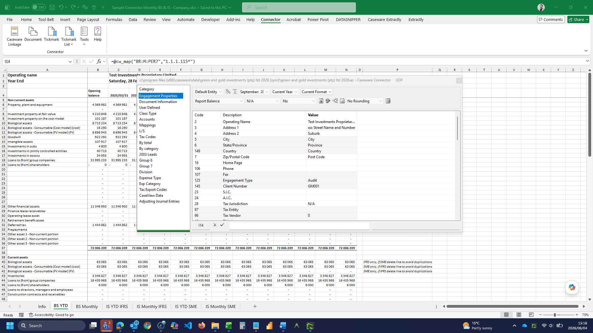Caseware Connector Live Excel and Word Reporting Tool