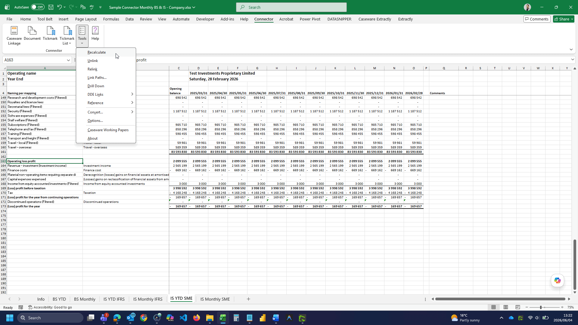 Caseware Connector Live Excel and Word Reporting Tool